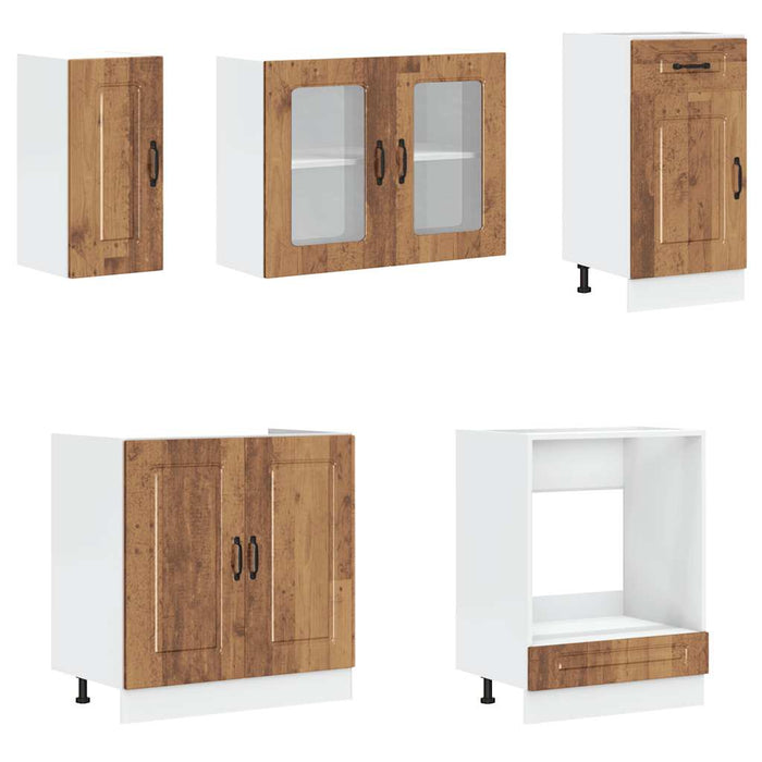 Set de dulapuri de bucătărie 8 piese „Kalmar” Lemn vechi lemn - WALTI WALTI