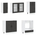 Set dulap de bucătărie 8 piese „Kalmar” lemn negru prelucrat - WALTI WALTI