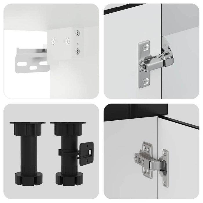 Set dulap de bucătărie 8 piese „Kalmar” lemn negru prelucrat - WALTI WALTI
