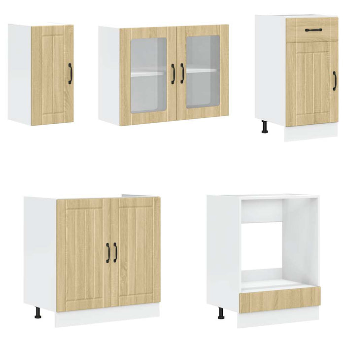 Set dulap de bucătărie din 8 piese „Kalmar” lemn stejar Sonoma - WALTI WALTI