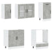 Set dulapuri de bucătărie 8 piese „Lucca” gri beton Lemn - WALTI WALTI