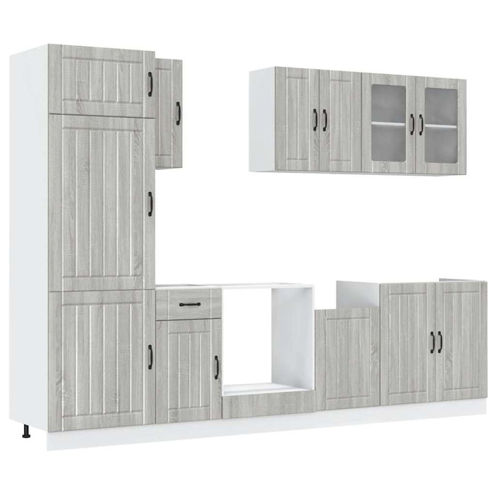 Set de dulapuri de bucătărie 8 piese „Kalmar” lemn Sonoma gri - WALTI WALTI