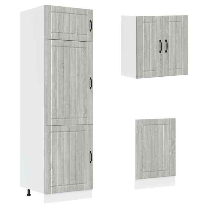 Set de dulapuri de bucătărie 8 piese „Kalmar” lemn Sonoma gri - WALTI WALTI