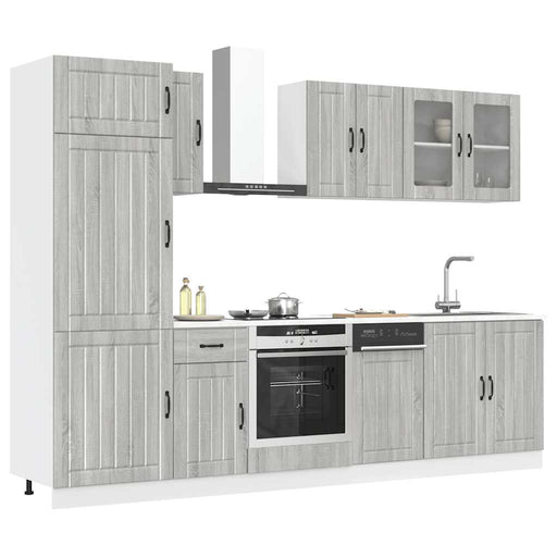 Set de dulapuri de bucătărie 8 piese „Kalmar” lemn Sonoma gri - WALTI WALTI