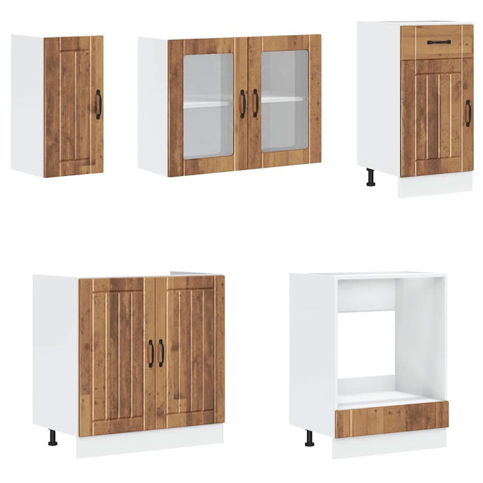 Set de dulapuri de bucătărie 8 piese „Kalmar” Lemn vechi lemn - WALTI WALTI