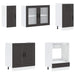 Set dulap de bucătărie 8 piese „Kalmar” lemn negru prelucrat - WALTI WALTI