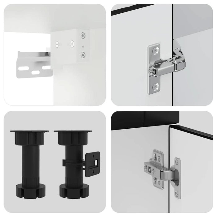 Set dulap de bucătărie 8 piese „Kalmar” lemn negru prelucrat - WALTI WALTI