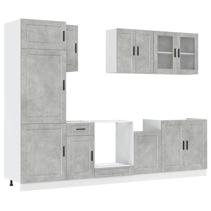 Set dulapuri de bucătărie 8 piese „Kalmar” gri beton Lemn - WALTI WALTI