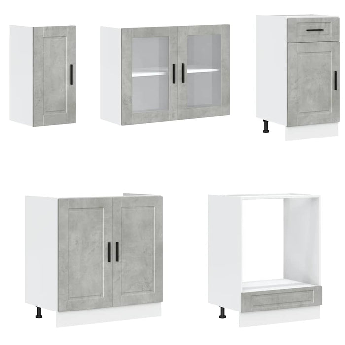 Set dulapuri de bucătărie 8 piese „Kalmar” gri beton Lemn - WALTI WALTI