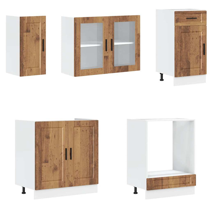 Set de dulapuri de bucătărie 8 piese „Kalmar” Lemn vechi lemn - WALTI WALTI