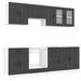 Set dulap de bucătărie 8 piese „Kalmar” lemn negru prelucrat - WALTI WALTI