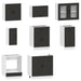 Set dulap de bucătărie 8 piese „Kalmar” lemn negru prelucrat - WALTI WALTI