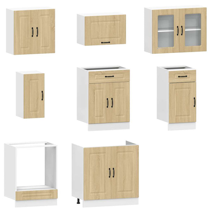 Set dulap de bucătărie din 8 piese „Kalmar” lemn stejar Sonoma - WALTI WALTI