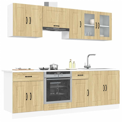 Set dulap de bucătărie din 8 piese „Kalmar” lemn stejar Sonoma - WALTI WALTI