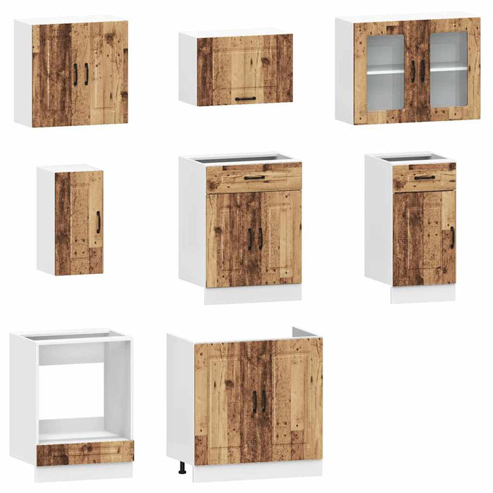 Set de dulapuri de bucătărie 8 piese „Kalmar” Lemn vechi lemn - WALTI WALTI