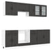 Set dulap de bucătărie 8 piese „Kalmar” lemn negru prelucrat - WALTI WALTI