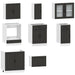 Set dulap de bucătărie 8 piese „Kalmar” lemn negru prelucrat - WALTI WALTI