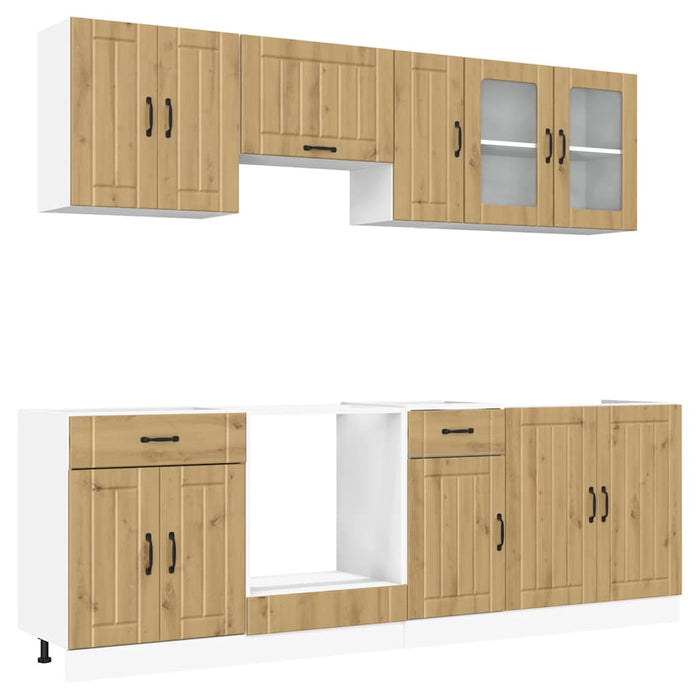 Set dulap de bucătărie 8 piese „Kalmar” stejar artizanal lemn - WALTI WALTI