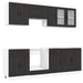 Set dulap de bucătărie 8 piese „Kalmar” lemn negru prelucrat - WALTI WALTI
