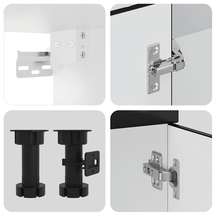 Set dulap de bucătărie 8 piese „Kalmar” lemn negru prelucrat - WALTI WALTI