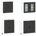 Set dulap de bucătărie 4 piese „Kalmar” lemn negru prelucrat - WALTI WALTI