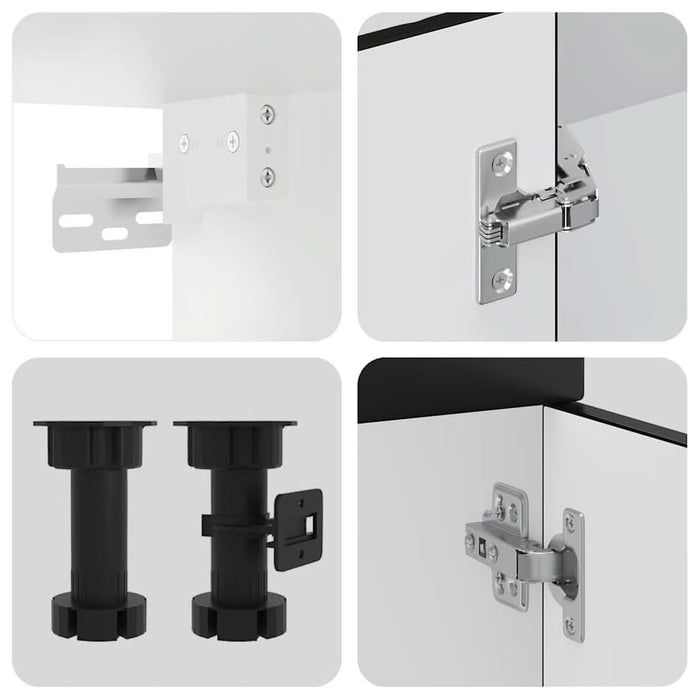 Set dulap de bucătărie 4 piese „Kalmar” lemn negru prelucrat - WALTI WALTI