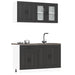 Set dulap de bucătărie 4 piese „Kalmar” lemn negru prelucrat - WALTI WALTI