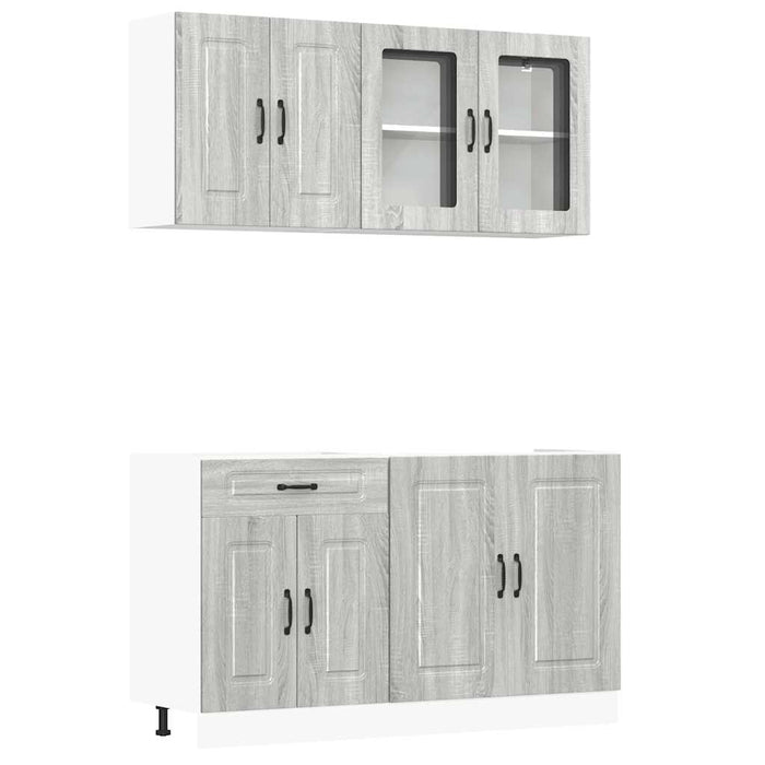 Set de dulapuri de bucătărie 4 piese „Kalmar” lemn Sonoma gri - WALTI WALTI