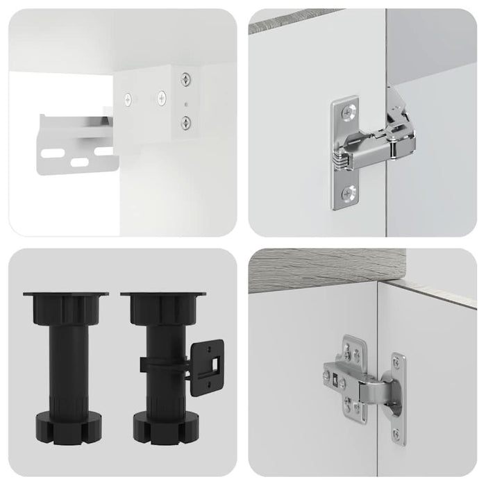 Set de dulapuri de bucătărie 4 piese „Kalmar” lemn Sonoma gri - WALTI WALTI