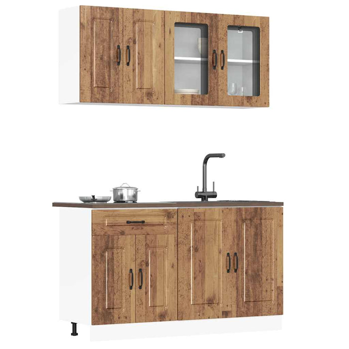 Set de dulapuri de bucătărie 4 piese „Kalmar” Lemn vechi lemn - WALTI WALTI