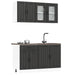 Set dulap de bucătărie 4 piese „Kalmar” lemn negru prelucrat - WALTI WALTI