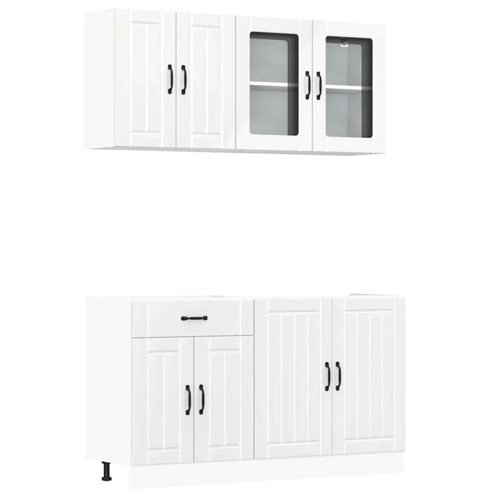 Set dulap de bucătărie 4 piese „Kalmar” alb lucios Lemn - WALTI WALTI
