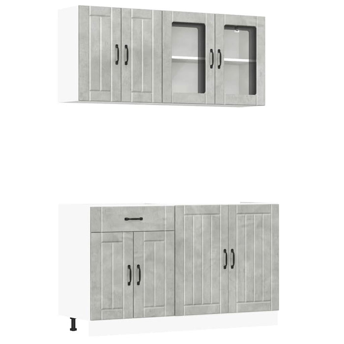Set dulapuri de bucătărie 4 piese „Kalmar” gri beton Lemn - WALTI WALTI