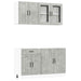 Set dulapuri de bucătărie 4 piese „Kalmar” gri beton Lemn - WALTI WALTI