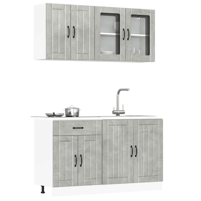 Set dulapuri de bucătărie 4 piese „Kalmar” gri beton Lemn - WALTI WALTI
