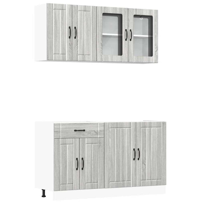Set de dulapuri de bucătărie 4 piese „Lucca” lemn Sonoma gri - WALTI WALTI