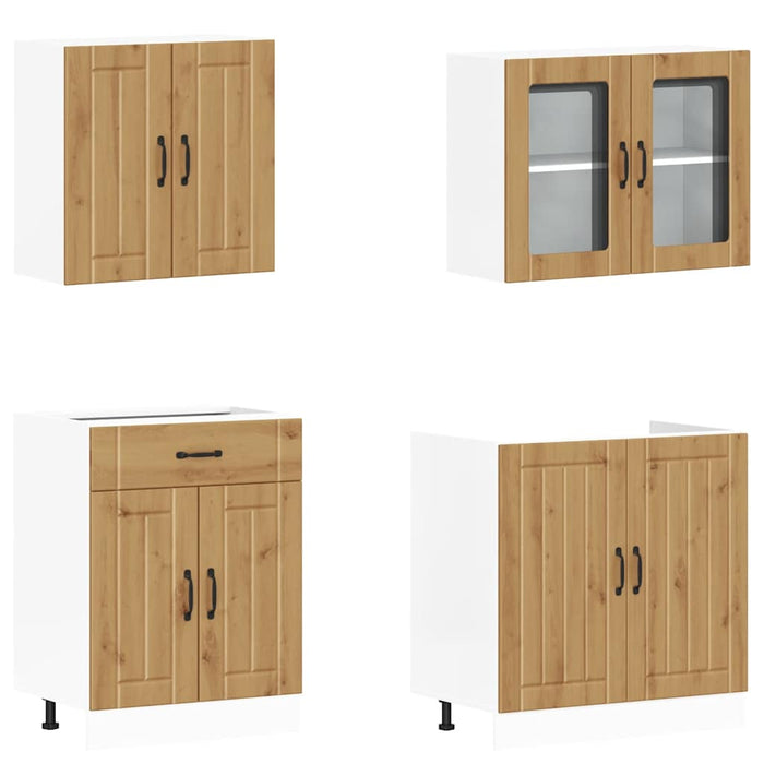 Set dulap de bucătărie 4 piese „Kalmar” stejar artizanal lemn - WALTI WALTI