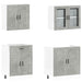 Set dulapuri de bucătărie 4 piese „Kalmar” gri beton Lemn - WALTI WALTI