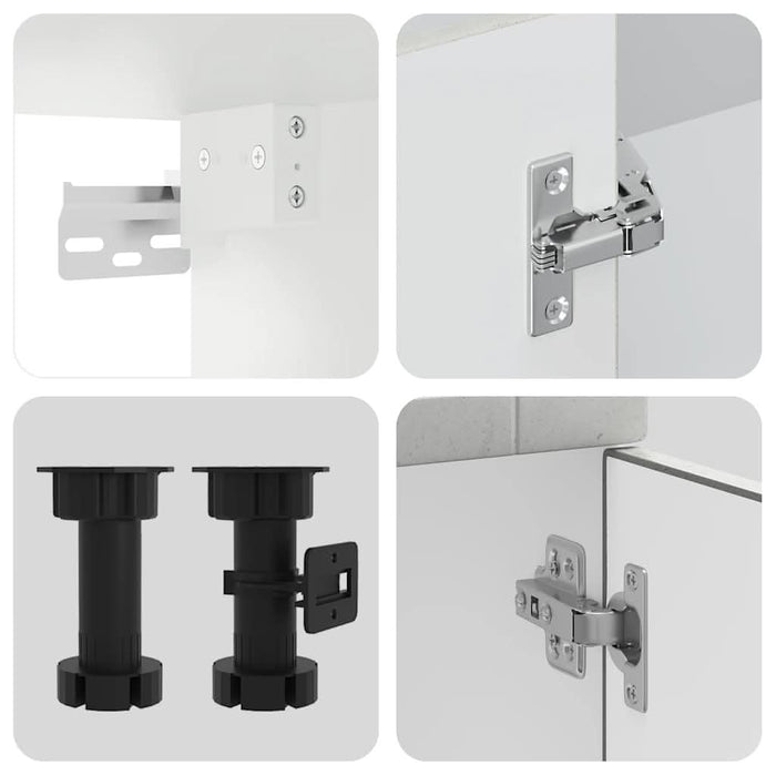 Set dulapuri de bucătărie 4 piese „Kalmar” gri beton Lemn - WALTI WALTI