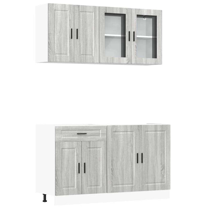 Set de dulapuri de bucătărie 4 piese „Kalmar” lemn Sonoma gri - WALTI WALTI