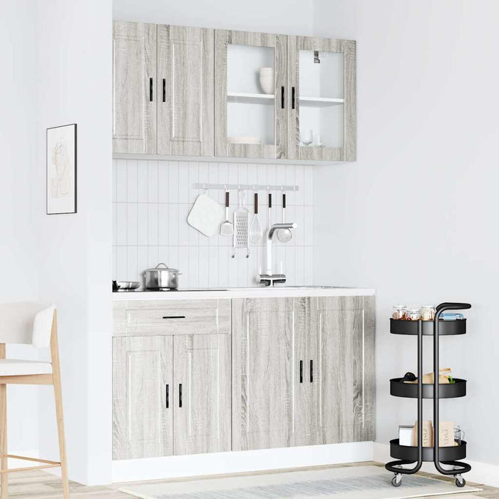 Set de dulapuri de bucătărie 4 piese „Kalmar” lemn Sonoma gri - WALTI WALTI