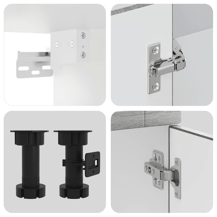 Set de dulapuri de bucătărie 4 piese „Kalmar” lemn Sonoma gri - WALTI WALTI
