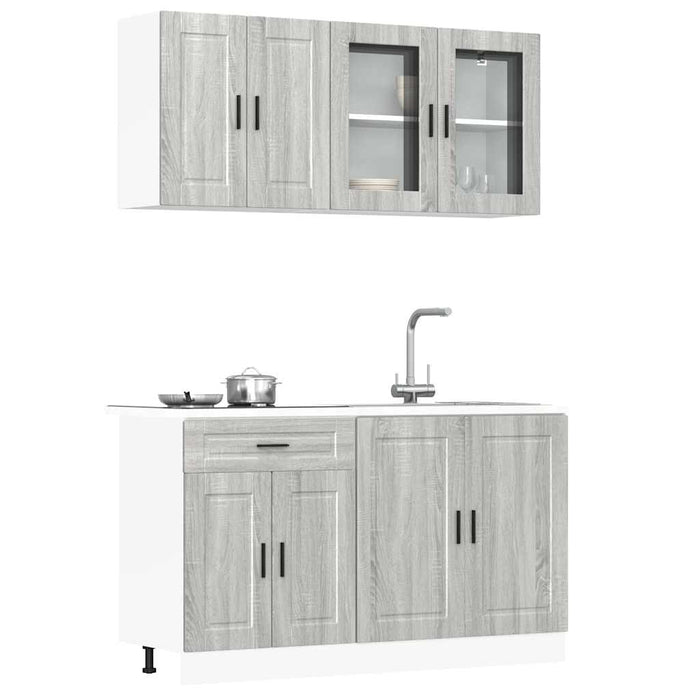 Set de dulapuri de bucătărie 4 piese „Kalmar” lemn Sonoma gri - WALTI WALTI