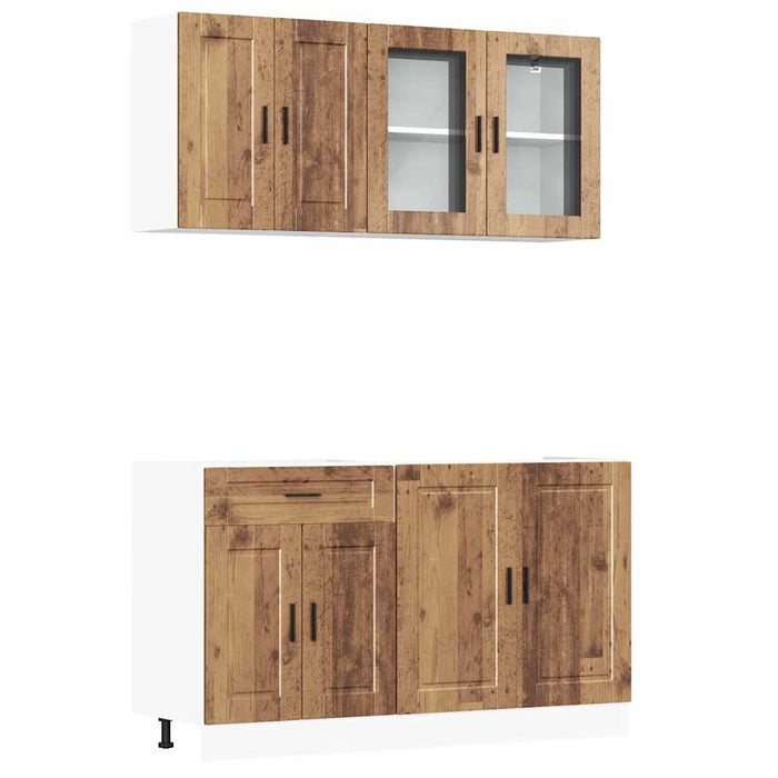 Set de dulapuri de bucătărie 4 piese „Porto” Lemn vechi lemn - WALTI WALTI