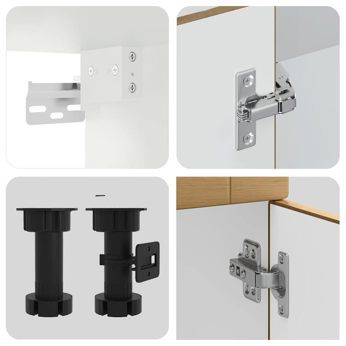 Set dulap de bucătărie 4 piese „Kalmar” stejar artizanal lemn - WALTI WALTI