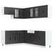 Set dulap de bucătărie 11 piese „Kalmar” lemn negru prelucrat - WALTI WALTI
