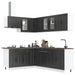 Set dulap de bucătărie 11 piese „Kalmar” lemn negru prelucrat - WALTI WALTI