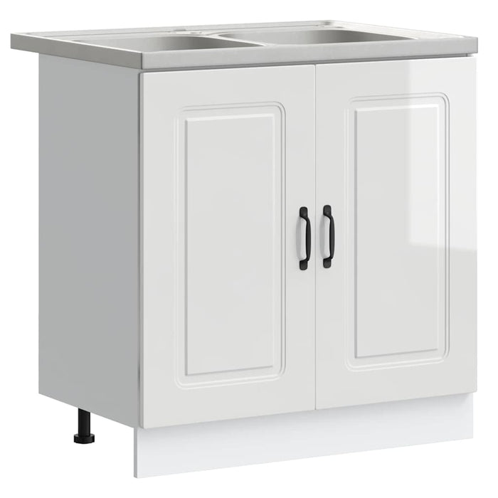 Dulap de bucătărie cu ușă Kalmar Alb Lucios 80 x 46 x 81,5 cm - WALTI WALTI