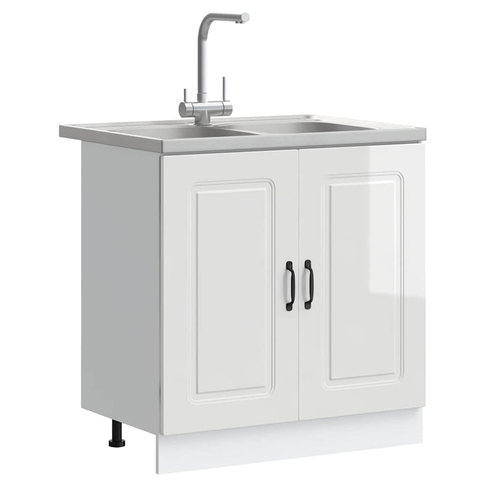 Dulap de bucătărie cu ușă Kalmar Alb Lucios 80 x 46 x 81,5 cm - WALTI WALTI