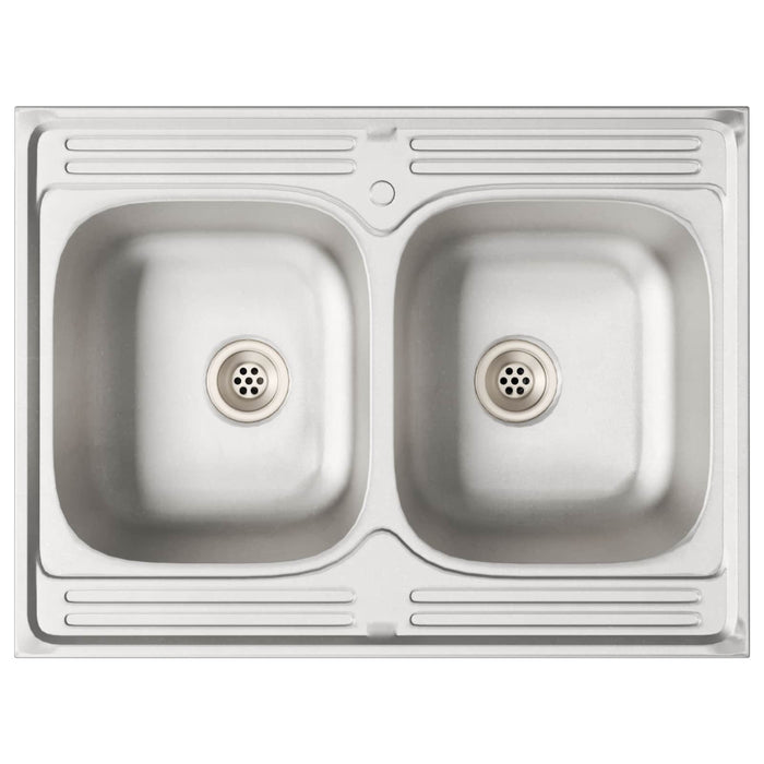 Dulap baza chiuvetă cu depozitare Lucca 2 pcs Alb Lemn compozit - WALTI WALTI